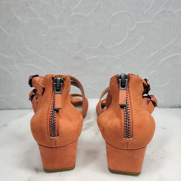 Eileen Fisher Kyra Sandals Womens 6 Nubuck Suede Square Block Heel Double Straps - Picture 9 of 16